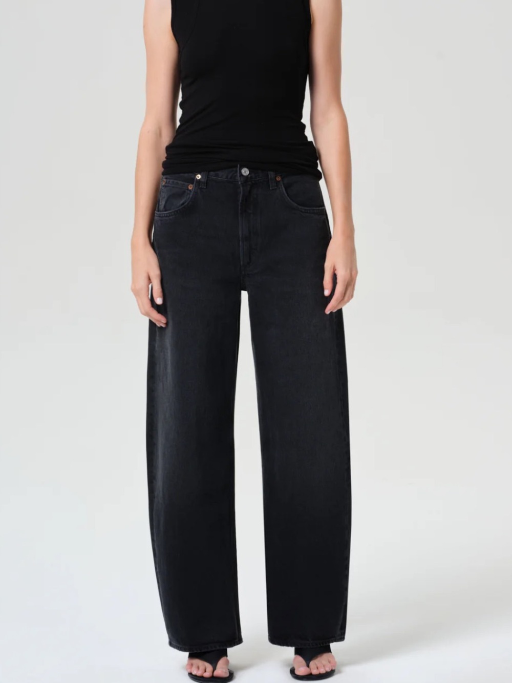 Agolde Black Wide-Leg Low Curve Jeans